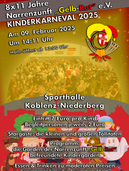 Gelb-Roter Kinderkarneval in Koblenz-Niederberg